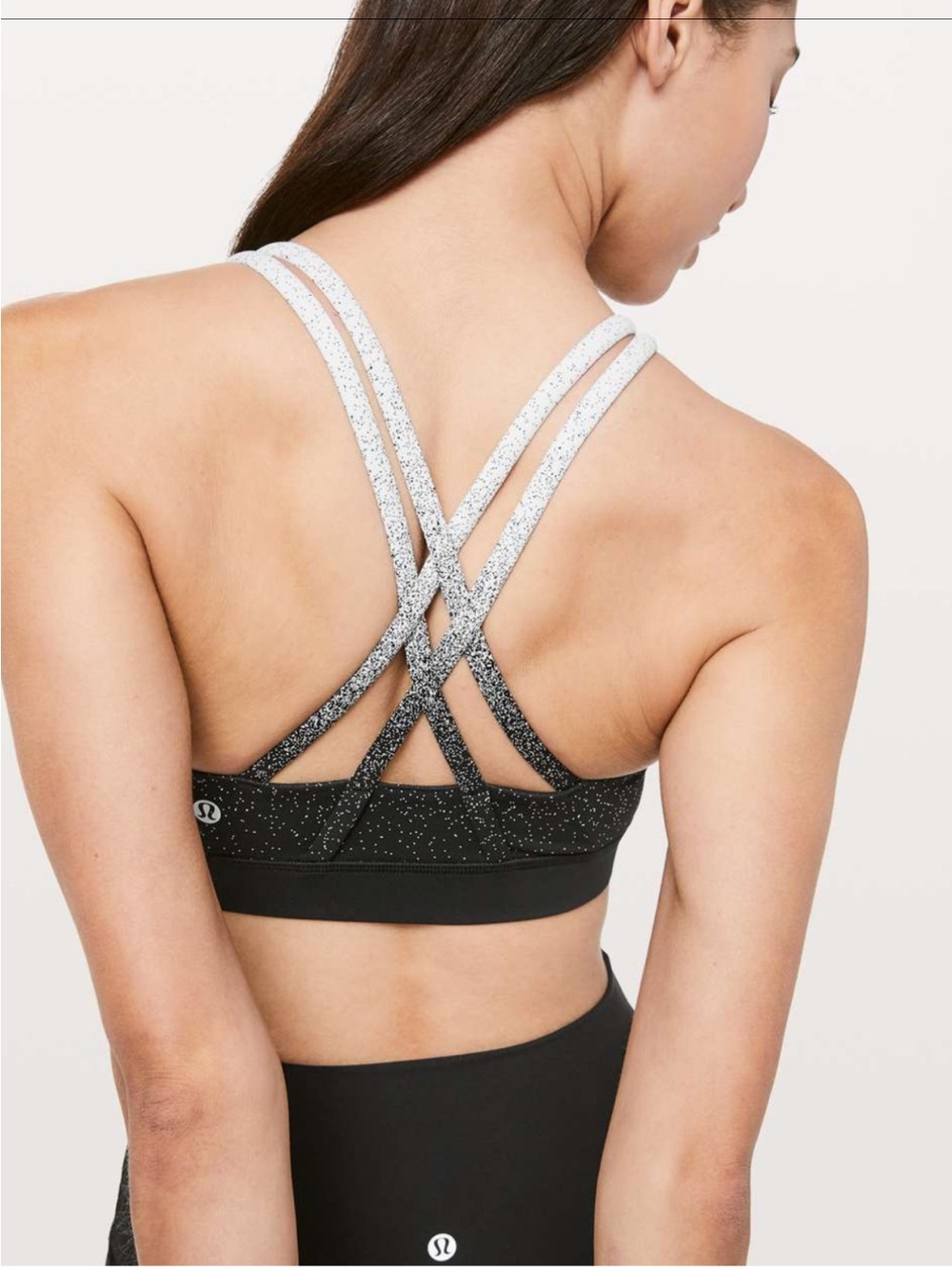 lululemon | Energy Bra Ombre Speckle Stop Jacquard EB Black White 6